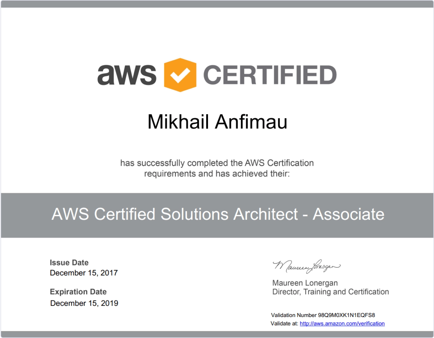 AWS Certified Solutions: Architect - Associate